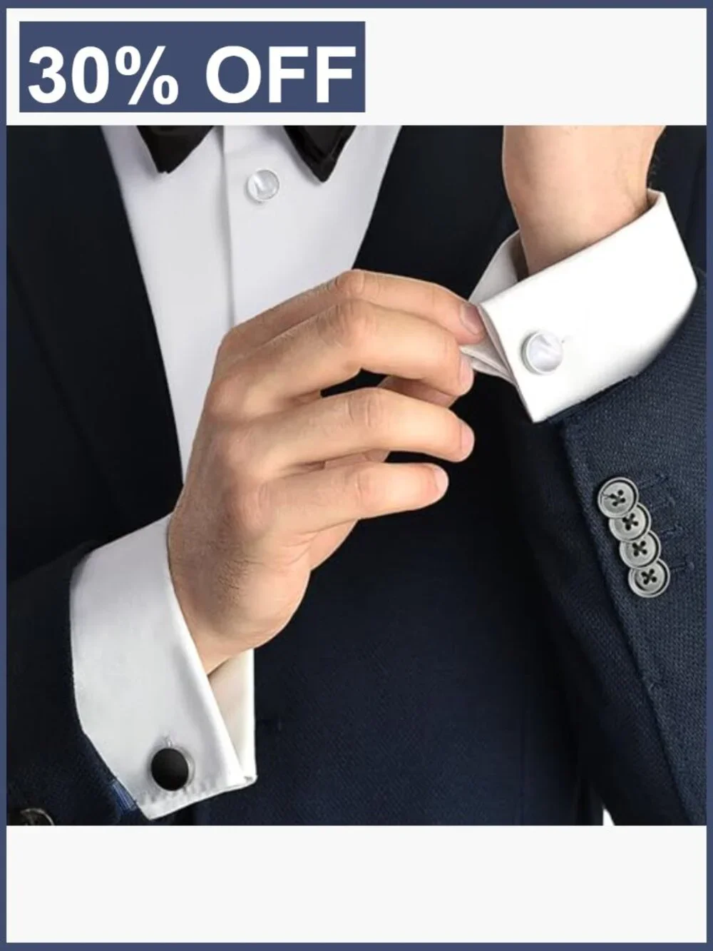 Reversible Mother of Pearl Cufflinks & Shirt Stud Set - Wedding Groomsmen Gift